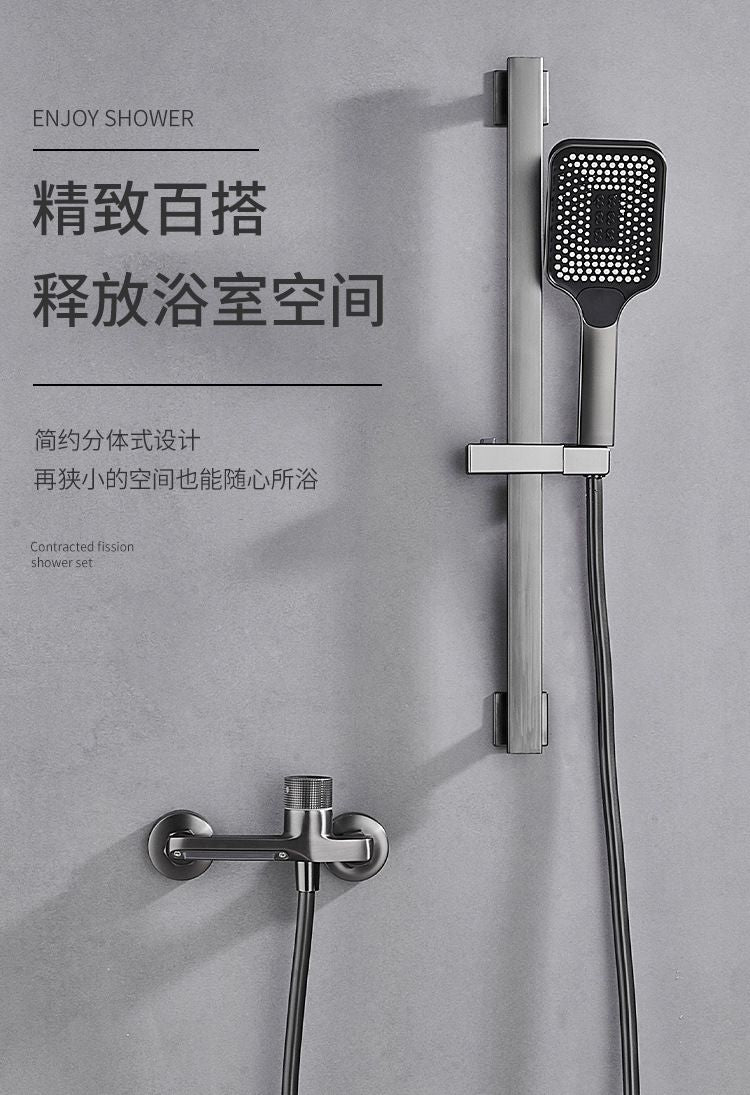 蜂衛浴全銅混水閥簡易增壓花灑套裝浴缸三聯冷熱水龍頭衛生間浴室