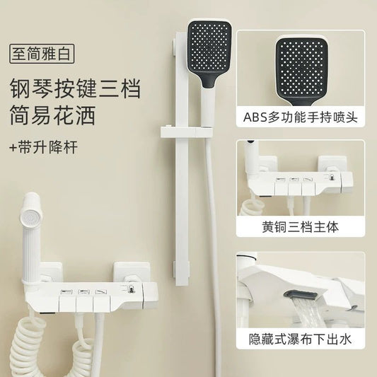 簡易JMONWV正品淋浴花灑套裝家用分體式浴室全銅恆溫增壓噴頭全套