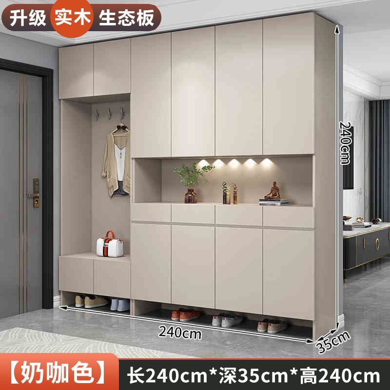 實木鞋櫃家用門口玄關櫃儲物櫃一體簡約大容量坐凳衣帽入戶玄關櫃