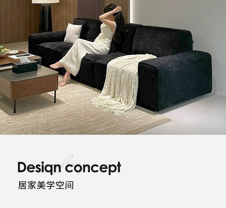 大黑牛直排布藝沙發現代大小戶型客廳2025新款花瓣雪尼爾寬大沙發