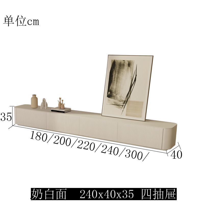 輕奢電視櫃茶几組合現代家用小戶型高款實木客廳白色臥室電視機櫃