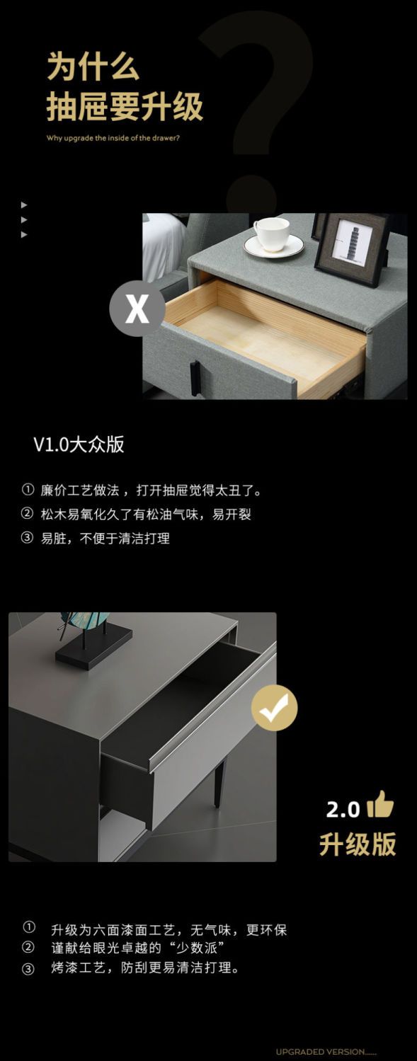 簡約現代牀頭櫃免安裝輕奢意式極簡北歐臥室網紅烤漆收納櫃邊櫃