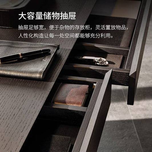 意式極簡書桌書房實木設計師輕奢簡約現代家用客廳大長工作臺辦公