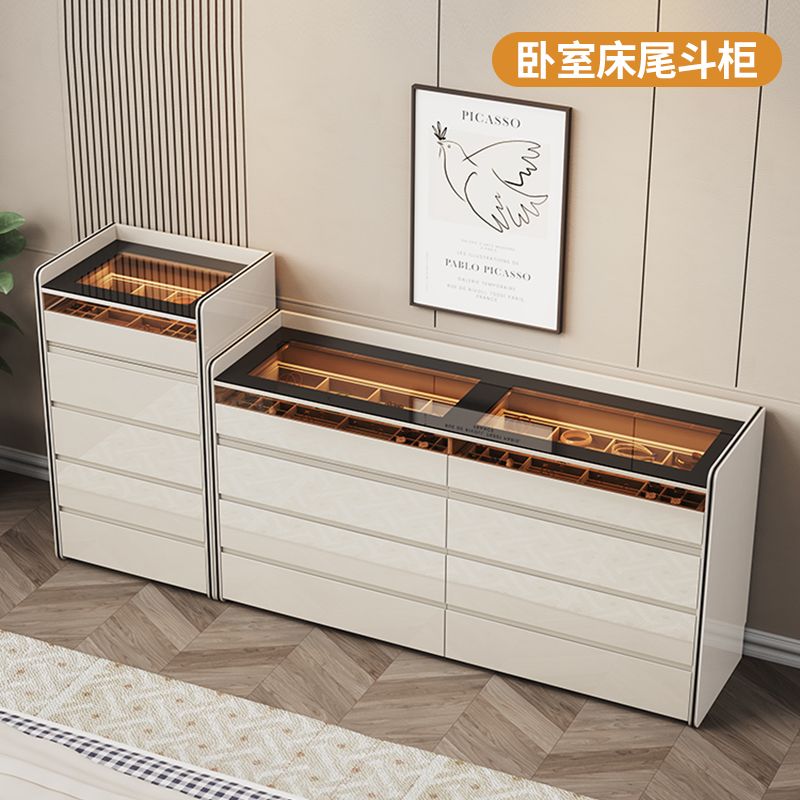 轻奢斗柜梳妆台一体简约现代卧室床尾展示储物柜客厅靠墙收纳柜子