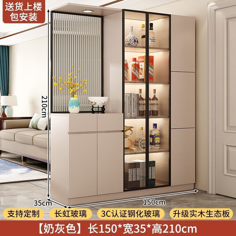 實木入戶玄關櫃鞋櫃一體客廳隔斷屏風櫃正對門儲物門廳櫃中古定製