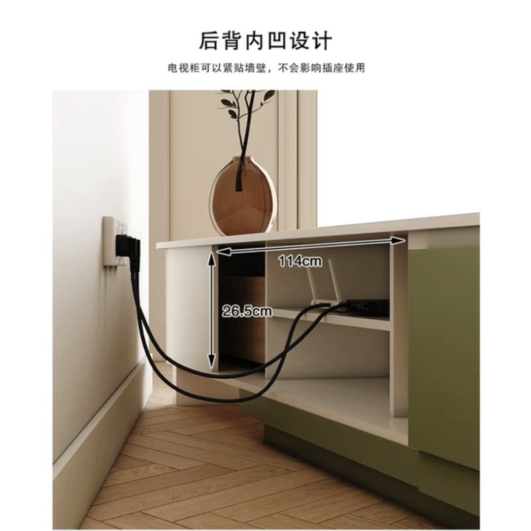 簡約現代電視櫃茶几組合可伸縮電視機櫃北歐實木客廳小戶型落地櫃
