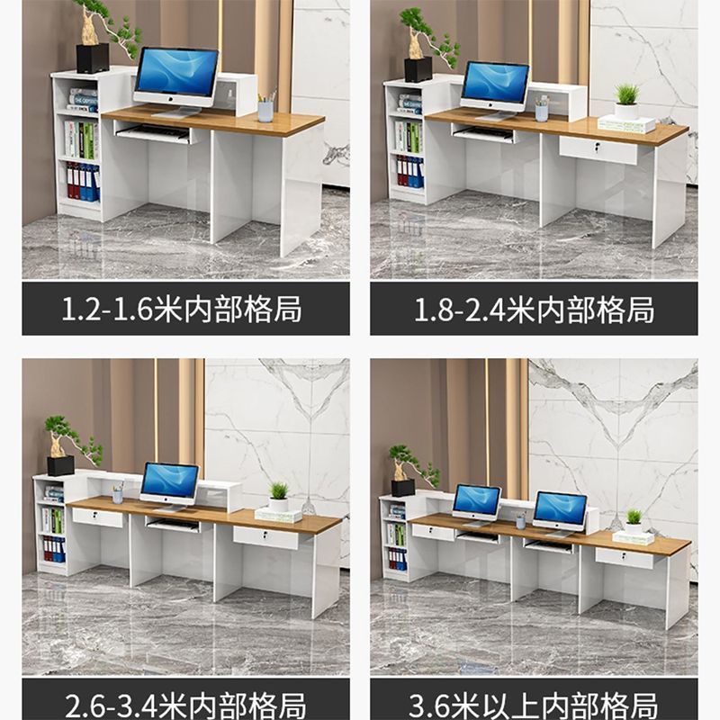 新中式公司前台接待台吧台收银台大厅柜台现代简约店铺小型办公桌