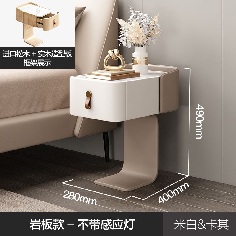 牀頭櫃小型迷你現代簡約小尺寸智能2023新款兒童極窄奶油風牀邊櫃