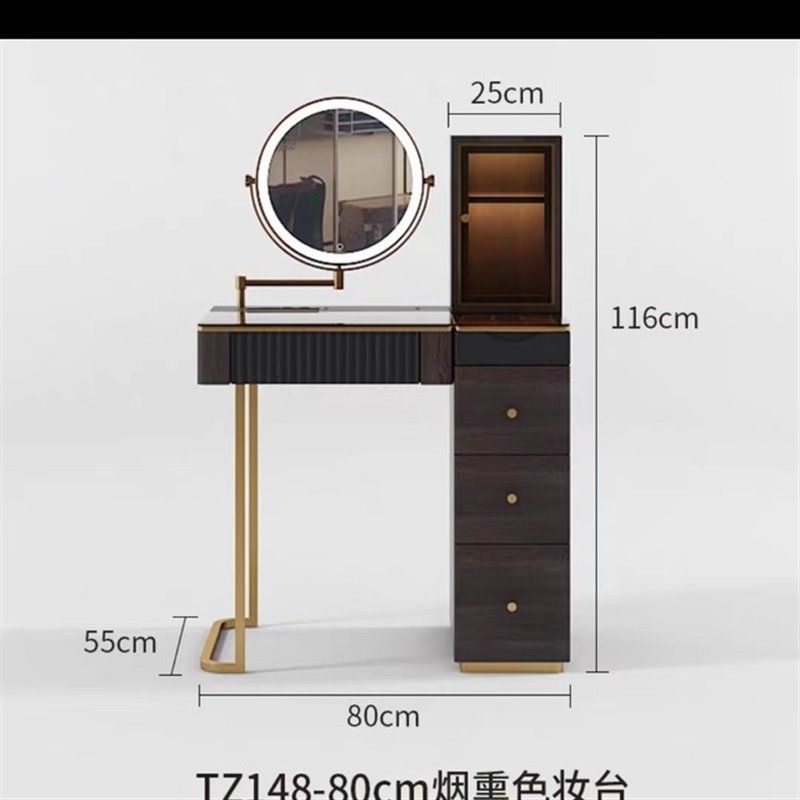 意式輕奢網紅梳妝檯2023年新款現代簡約ins臥室化妝桌收納櫃一體