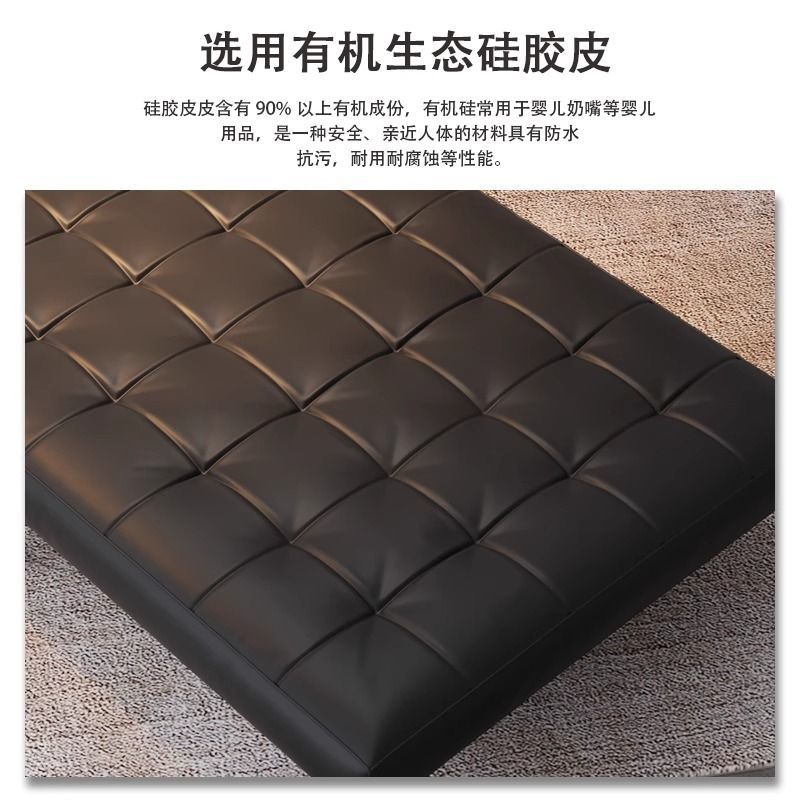 单人折叠休闲椅坐卧两用沙发床黑色小户型沙发椅阳台躺椅复古家用