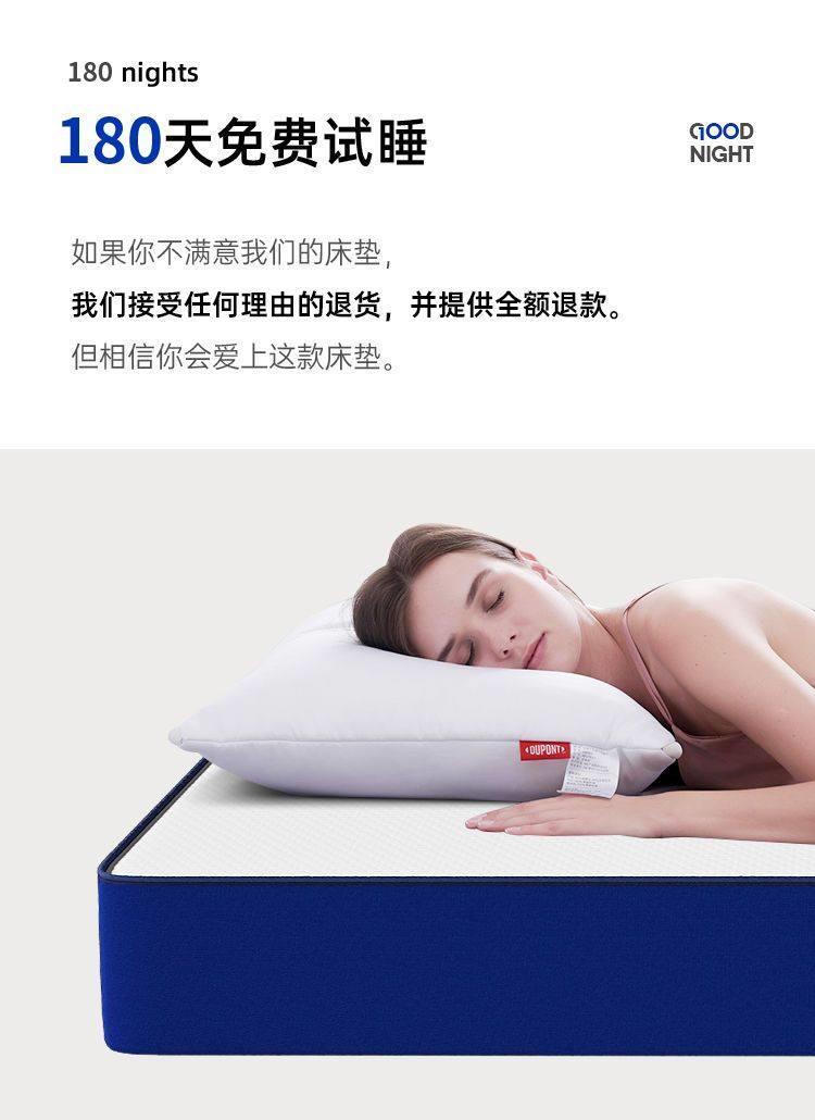 墨思慕藍色記憶棉盒子牀墊真空壓縮捲包牀墊席夢思乳膠彈簧牀墊