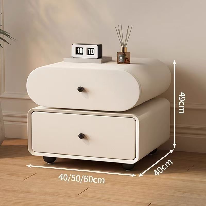 輕奢高級感實木牀頭櫃網紅簡約現代中古家用臥室創意2025新款小型