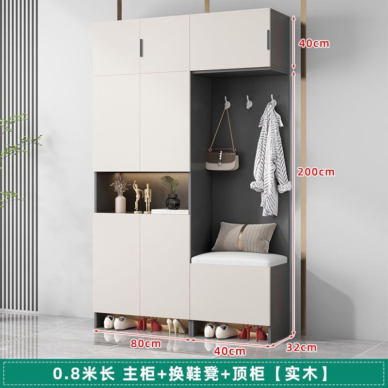實木入戶鞋櫃玄關櫃家用門口儲物櫃樓道走廊大容量一體靠牆收納櫃