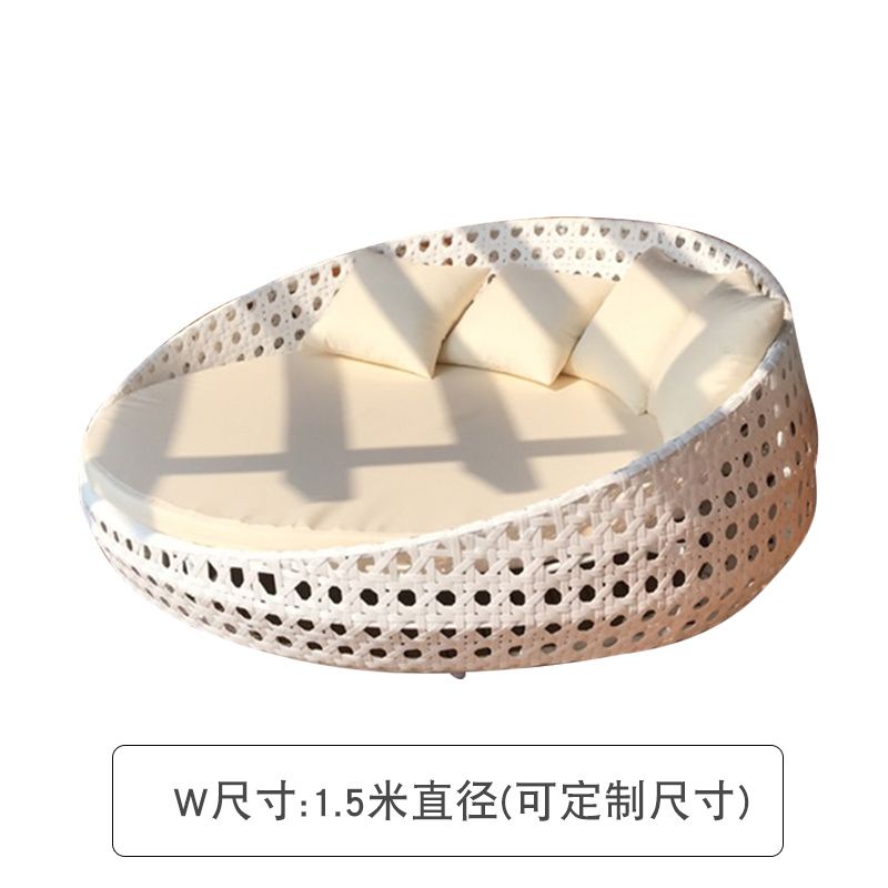 户外休闲躺床圆床室外酒店创意藤编家具别墅泳池沙滩椅沙发床躺椅