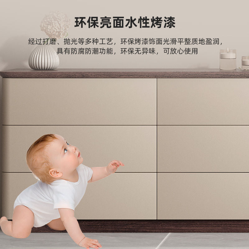 烤漆实木梳妆台主卧高档ins化妆桌简约斗柜电视床尾一体转角书桌