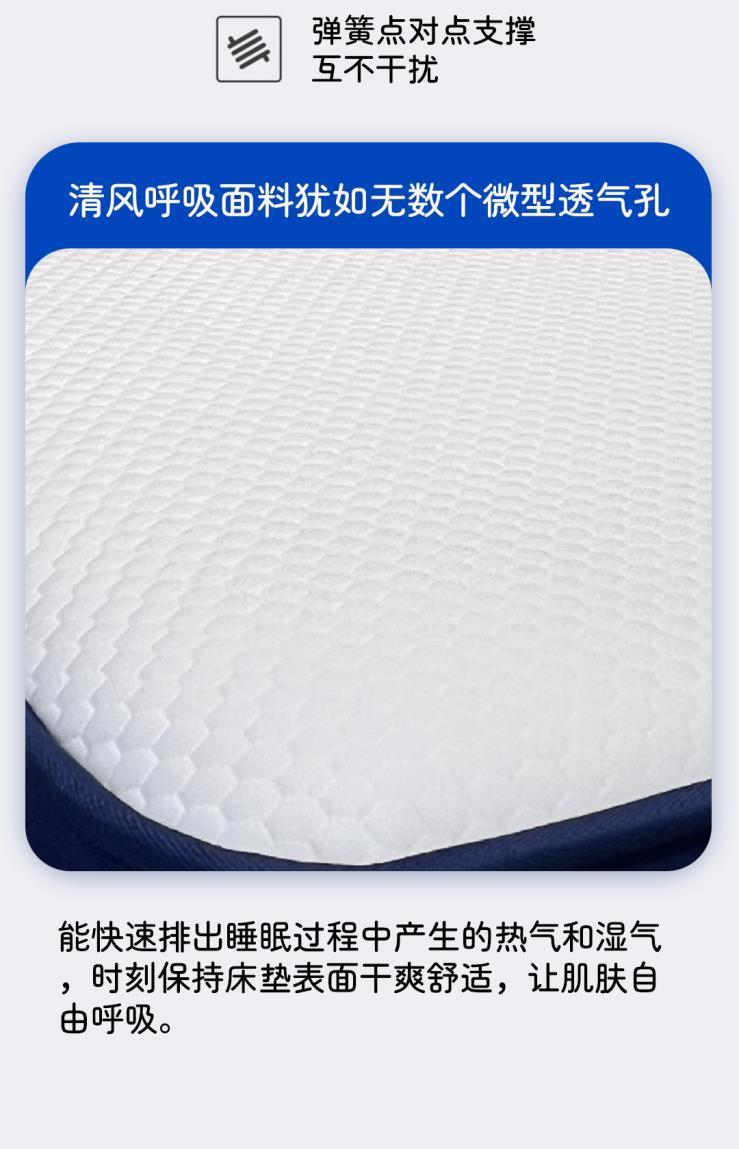 護脊牀墊軟墊適中藍色家用乳膠捲包盒子獨立彈簧墊子高品質可定製