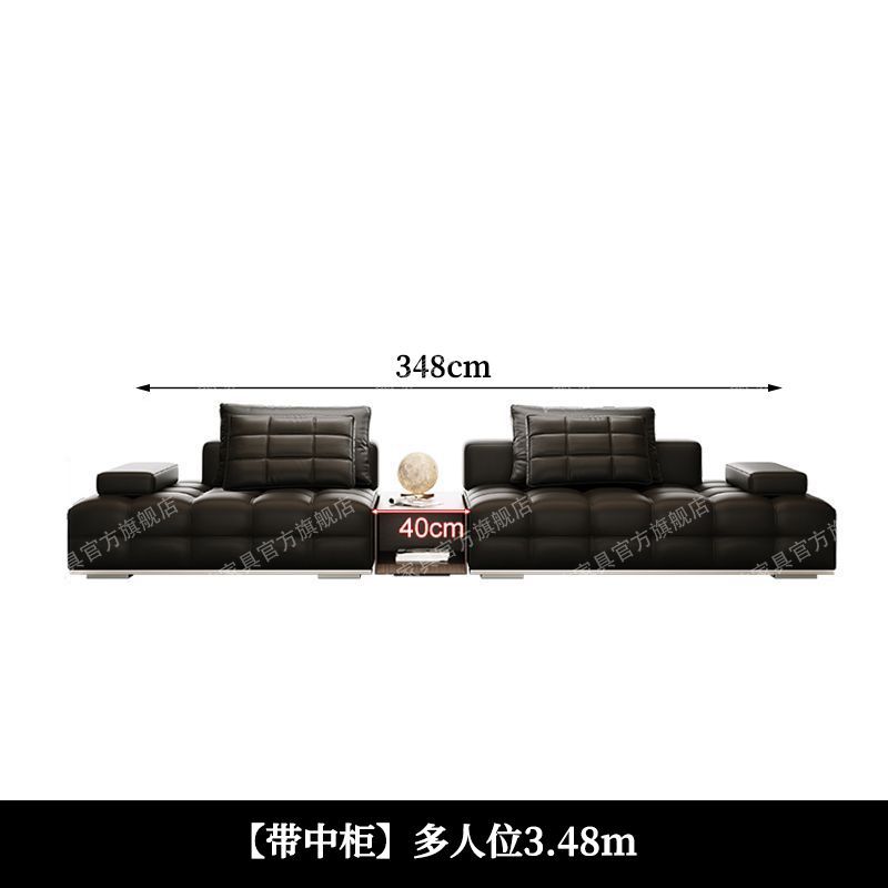 2025新款勞倫斯真皮輕奢意式極簡客廳設計師別墅大小戶型皮藝沙發