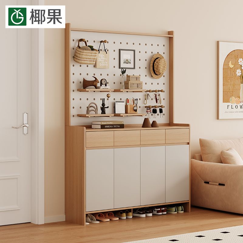 鞋櫃家用門口入戶奶油新款大容量玄關櫃多層靠牆儲物櫃陽臺收納櫃