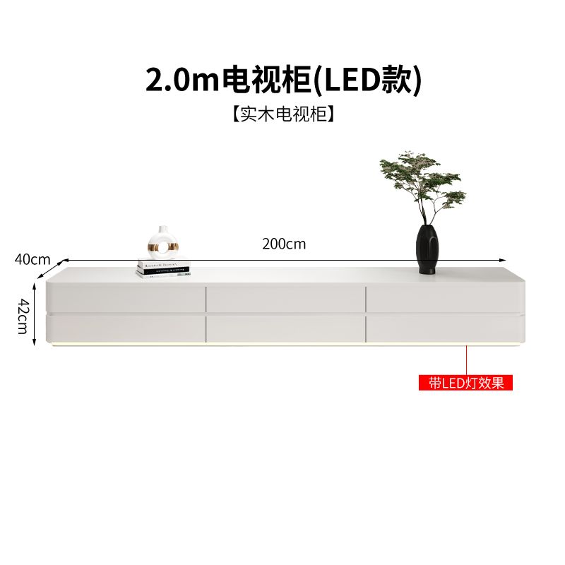 北歐風實木電視櫃帶抽屜小戶型輕奢客廳收納櫃現代簡約雙層電視櫃