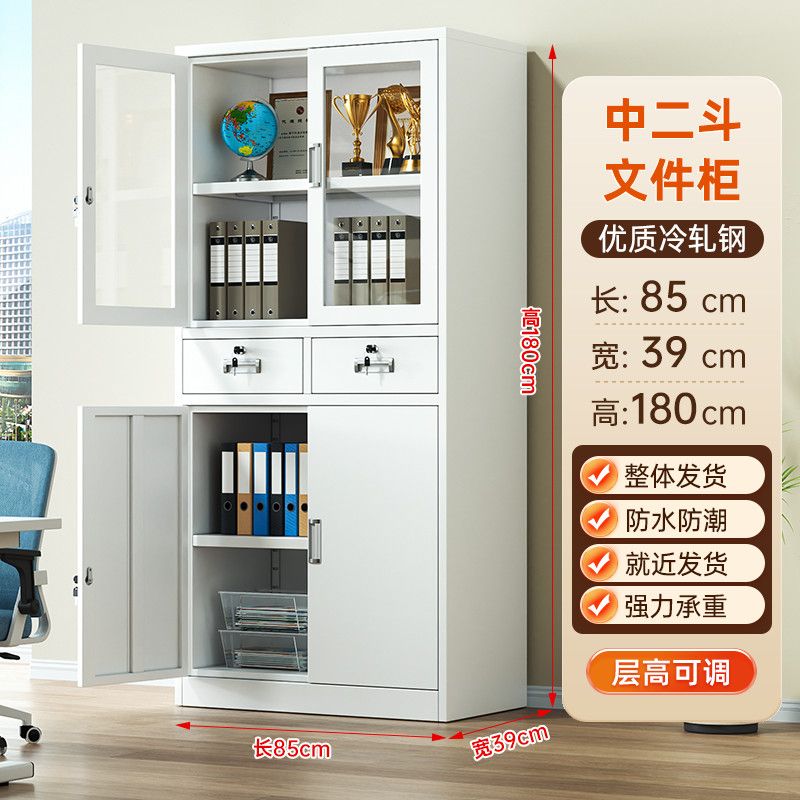 钢制文件柜铁皮柜子办公室资料柜凭证柜档案柜收纳书柜带锁储物柜