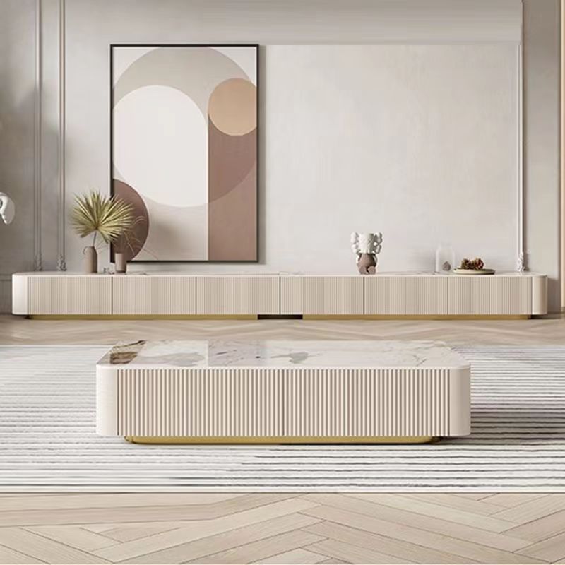 意式輕奢巖板2022新款電視櫃茶几組合現代簡約家用客廳落地櫃茶桌