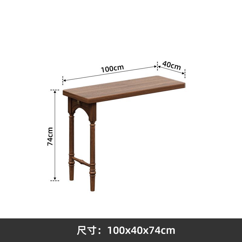 北美黑胡桃實木梳妝檯中古風收納櫃妝臺臥室現代簡約化妝桌二合一