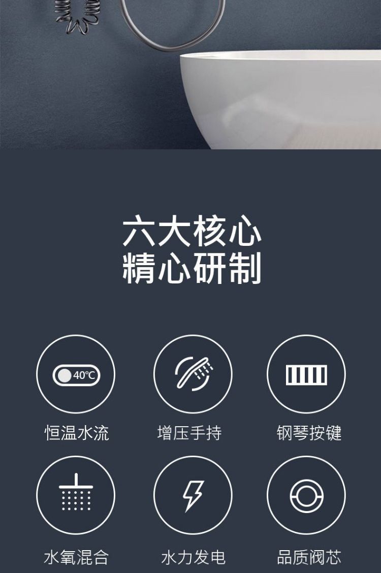 浴室淋浴增壓花灑套裝鋼琴鍵數顯恆溫家用安裝槍灰淋浴器噴頭尊享