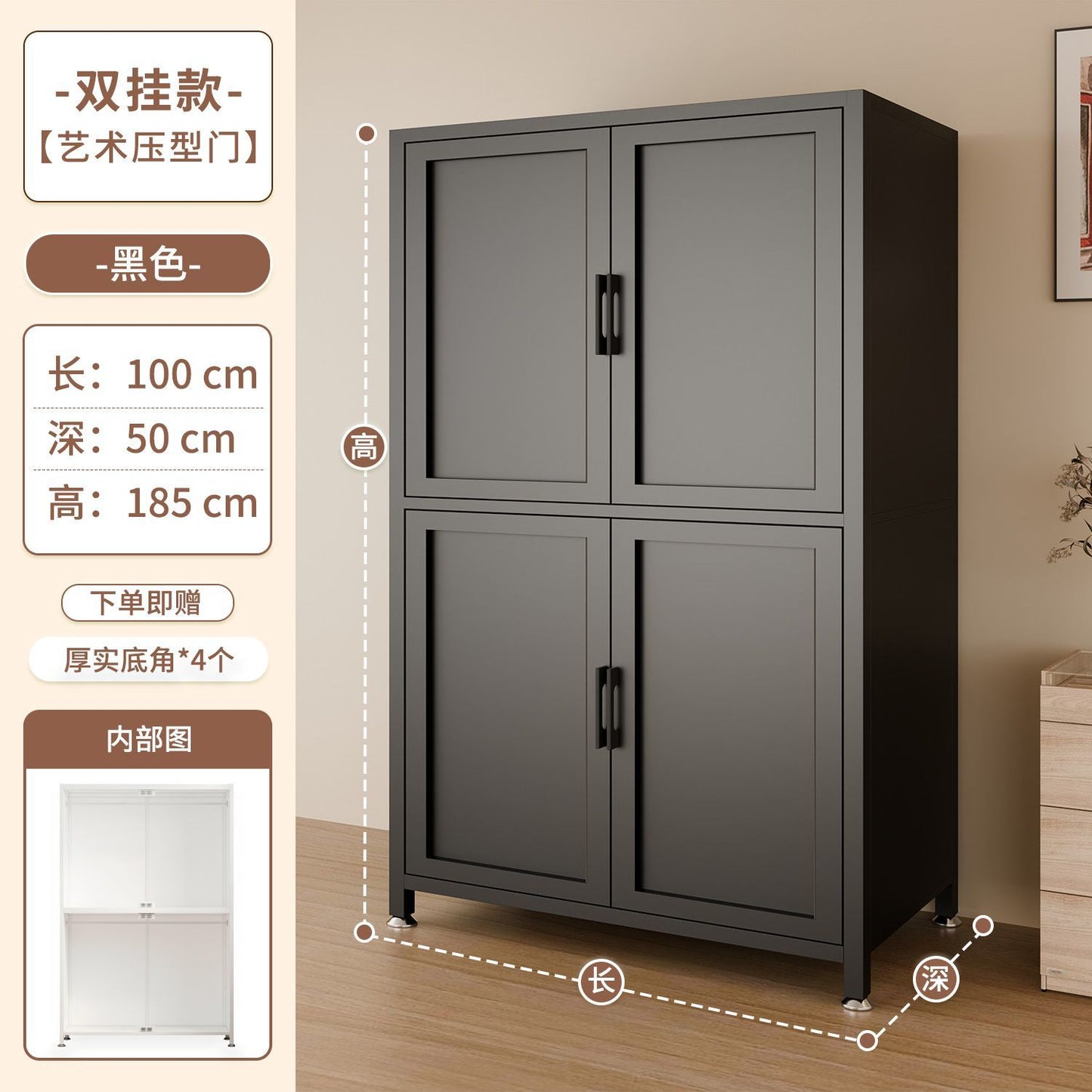 钢制衣柜卧室家用经济型铁艺衣橱出租房用儿童2025爆款收纳挂衣柜