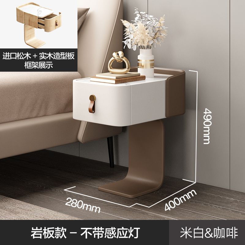 牀頭櫃小型迷你現代簡約小尺寸智能2023新款兒童極窄奶油風牀邊櫃