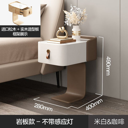 牀頭櫃小型迷你現代簡約小尺寸智能2023新款兒童極窄奶油風牀邊櫃