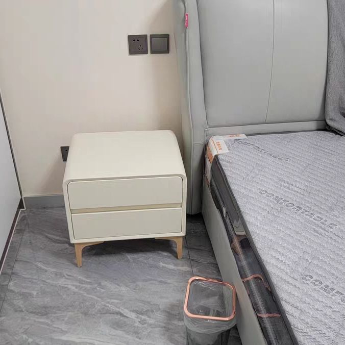 2023年新款收納簡約現代兒童牀頭櫃軟包奶油風免安裝牀頭櫃家用