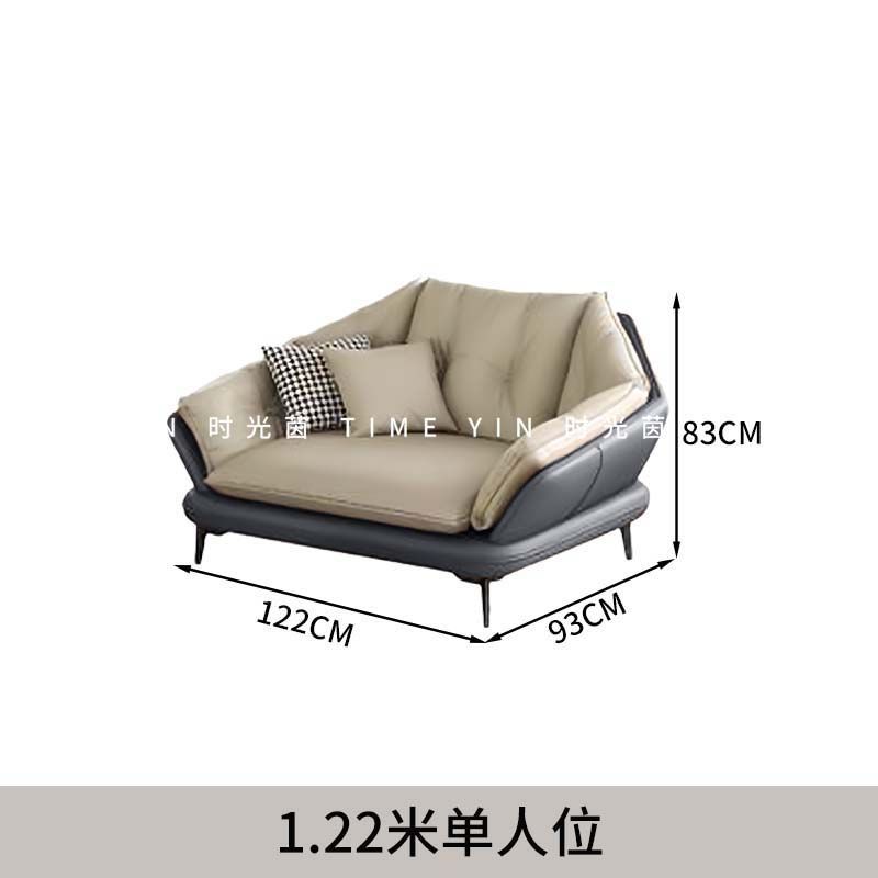 意式極簡真皮沙發進口真皮現代客廳北歐輕奢貴妃組合皮沙發轉角