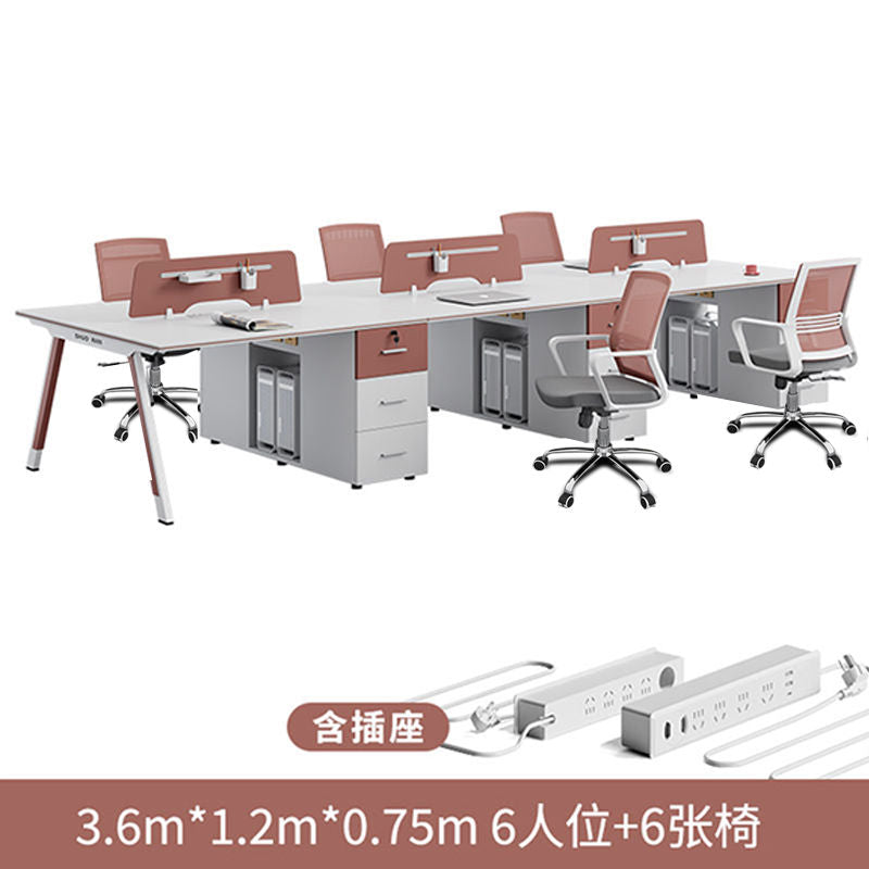臻选职员办公桌椅组合简约现代电脑桌4/62人员工桌办公室工位屏风