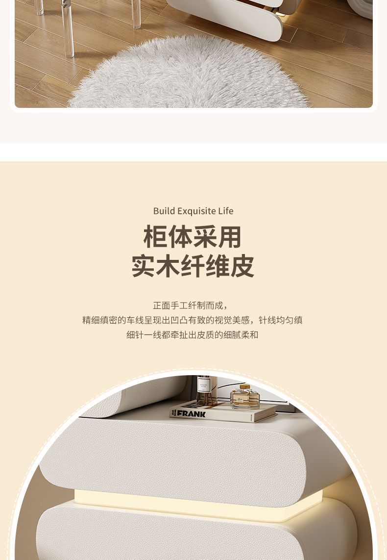 實木優品奶油風梳妝檯鬥櫃一體小戶型臥室高級化妝桌輕奢新款網紅
