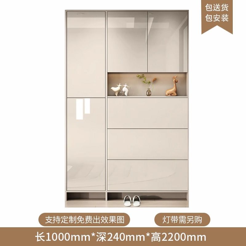 定製超薄款鞋櫃翻鬥18cm家用門口入戶玄關櫃一體高立式門後門廳櫃