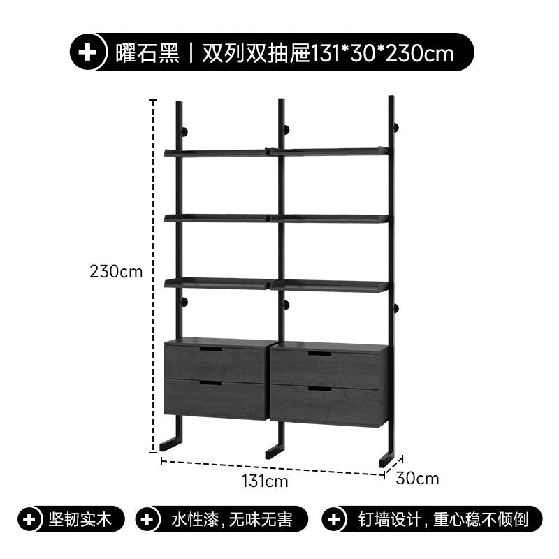实木展示柜书架一体靠墙办公家用2024高端落地款文件柜分层置物架