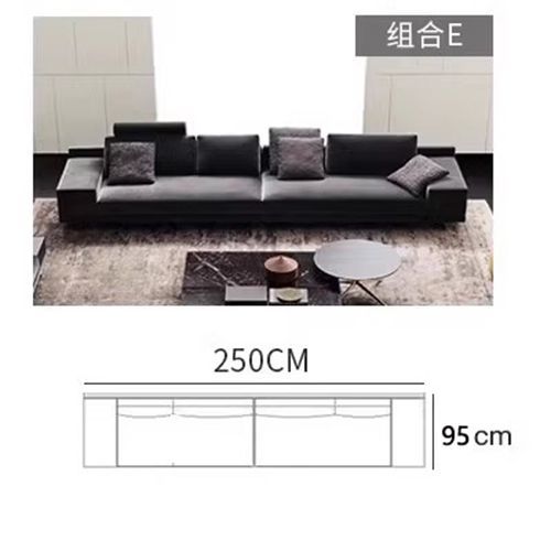 意式極簡蒙德里安Mondrian棉麻布藝皮組合客廳轉角輕奢大平層沙發