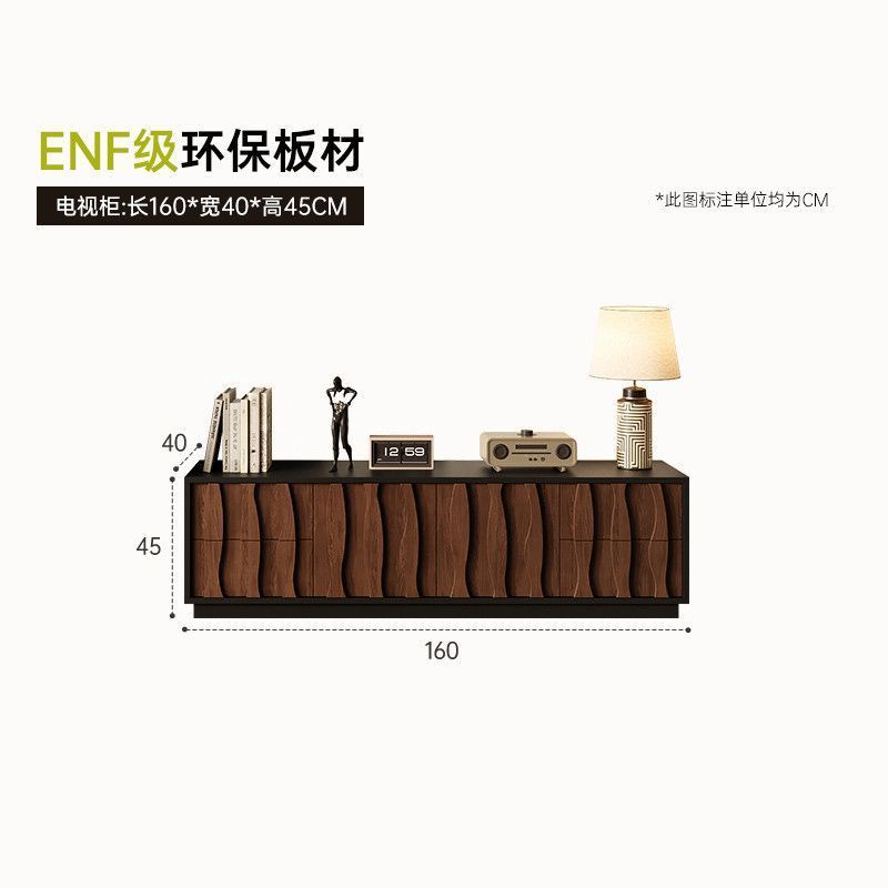 中古风电视柜新款客厅收纳储物柜一体小户型落地茶几边柜定制组合