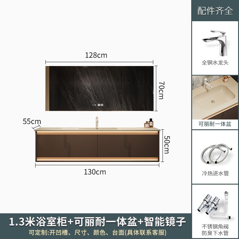 雙盆浴室櫃可麗耐一體盆衛生間洗手檯洗臉盆組合衛浴櫃洗漱臺定製