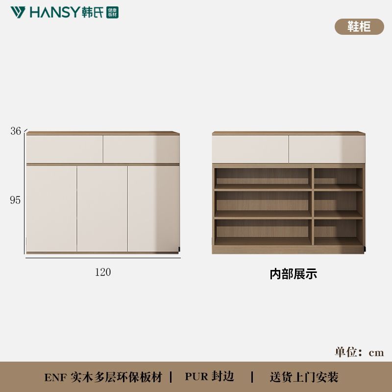 實木復古奶油風餐邊櫃鞋櫃一體靠牆客廳轉角收納儲物櫃置物櫃定製
