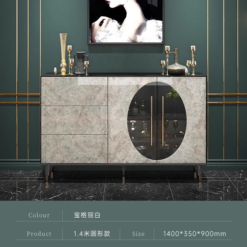 意式輕奢極簡餐邊櫃客廳靠牆玄關儲物櫃現代高檔家用茶水櫃子定製
