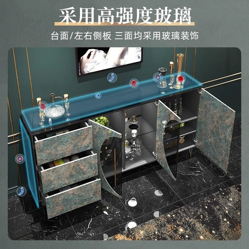 意式輕奢極簡餐邊櫃客廳靠牆玄關儲物櫃現代高檔家用茶水櫃子定製