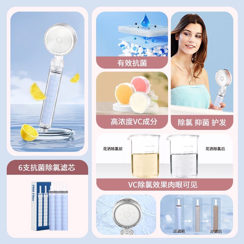 MorningRain增壓過濾花灑多重過濾家用除氯濾水器香氛過濾器洗澡