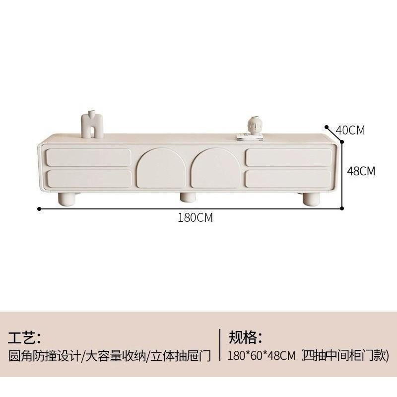 #電視櫃茶几組合油風實木生態板客廳極簡M家用小戶型法式電視機