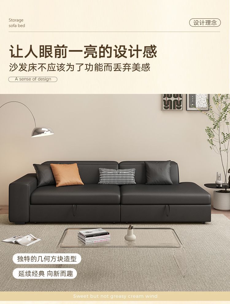 沙發牀摺疊兩用小戶型客廳多功能伸縮抽拉網紅款沙發小戶型出租屋