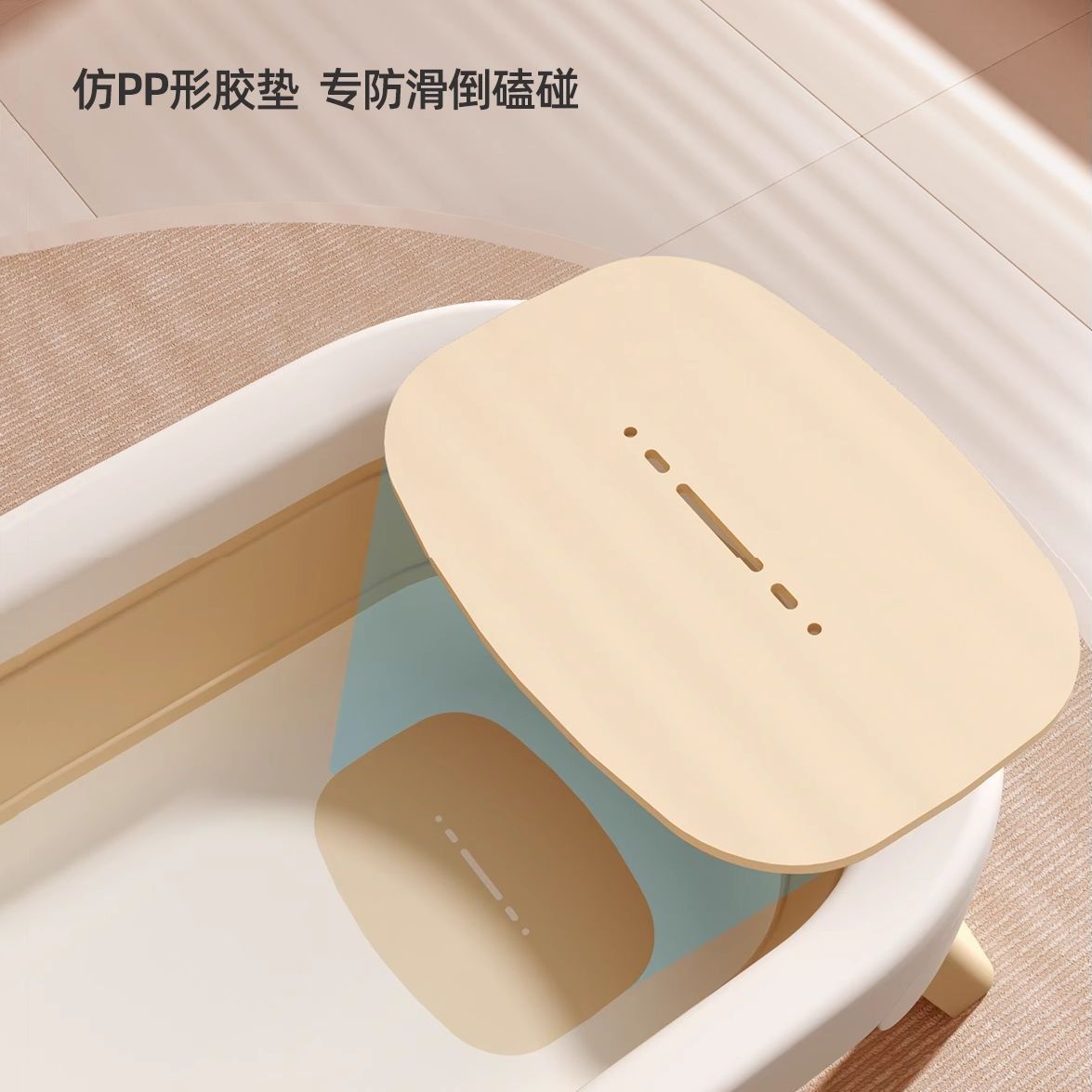 孕森嬰兒洗澡盆加厚寶寶可坐躺浴盆智能感溫新生兒童摺疊泡澡盆子