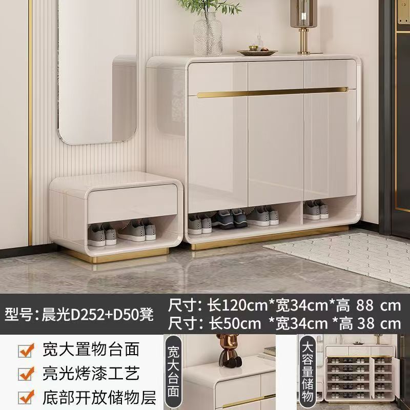 新款烤漆門口鞋櫃玄關輕奢家用靠牆收納大容量現代簡約入戶儲物櫃