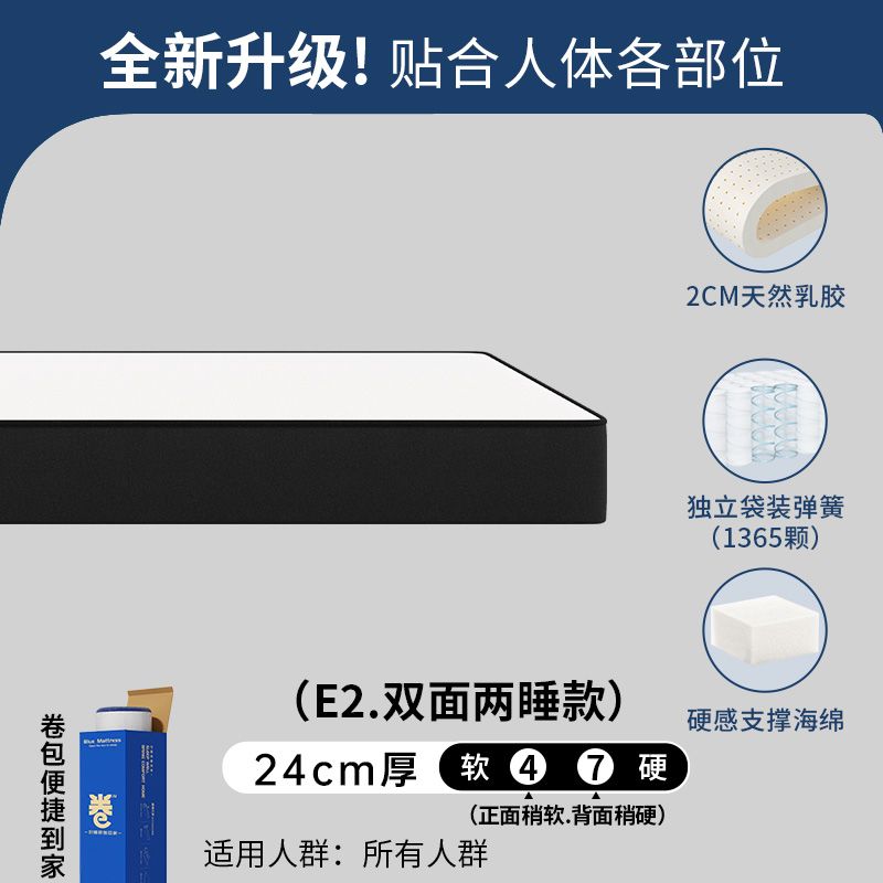 棉乳膠捲包壓縮牀墊席夢思盒子海獨立彈簧馬家用臥室軟硬酒U.