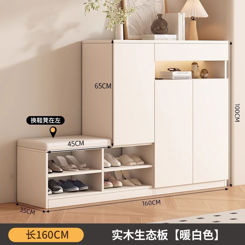 定製實木鞋櫃家用門口新款入戶大容量儲物櫃玄關收納陽臺多層鞋架