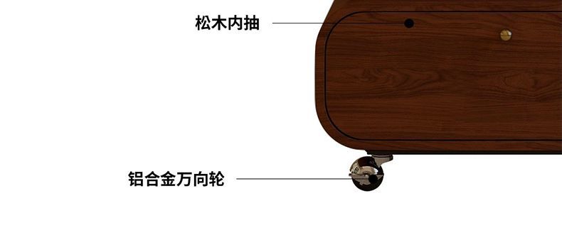 復古實木可摺疊升降茶几客廳臥室必備收納時尚滾輪設計輕奢法式風